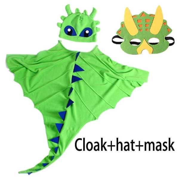 Partytree Barn Dinosaur Show Performance Kappa Hat Mask Cosplay kostym Green Green