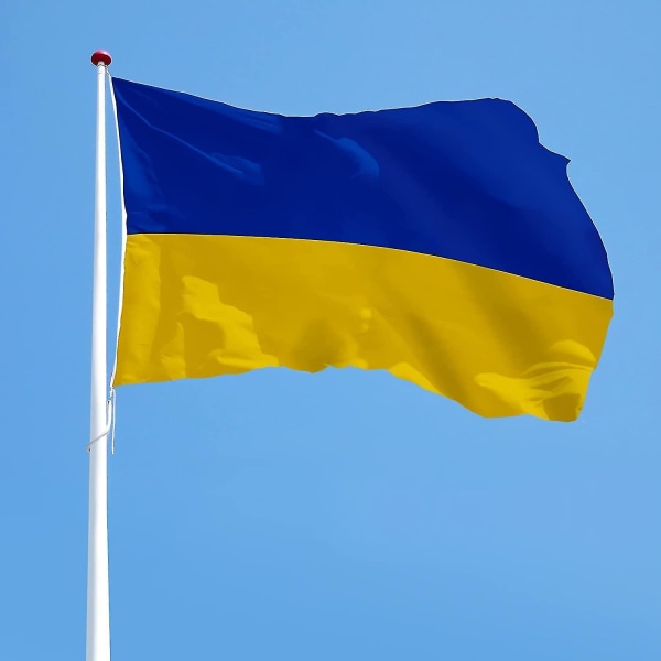 Ukrainas nationella flagga 3x5 fot banner med två mässingshylsor för utomhusdekor inomhus