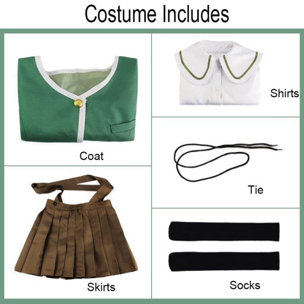 Danganronpa Chihiro Fujisaki Cosplay Costume Schoolgirl's School Costume Only M Full Set S