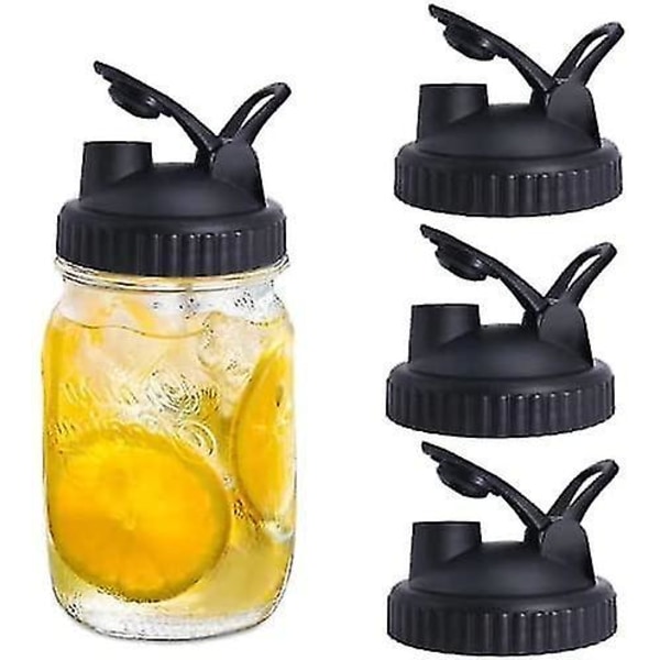 4-pack Mason Jar Flip Cap Lock, slitstark, lufttät, läckagesäker tätning, lätt hällpip - bred mun, bla