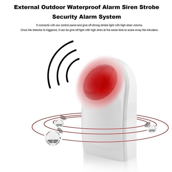 Externt utomhus vattentätt larm Siren Strobe Säkerhetslarmsystem