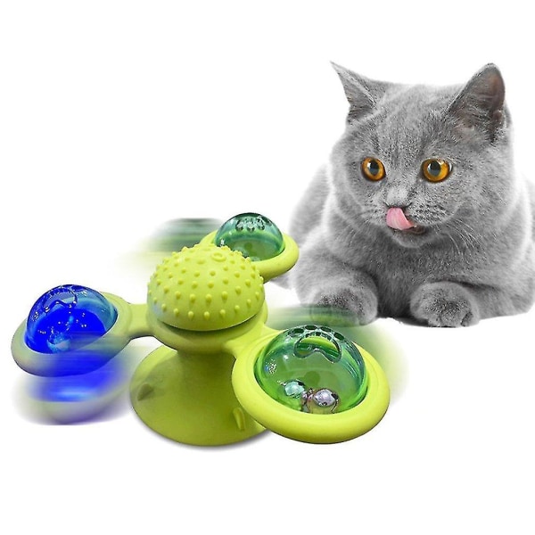 Väderkvarnleksaker för katter Pussel Virvlande skivspelare med borste Katt Spelleksaker Väderkvarn |Hundleksaker