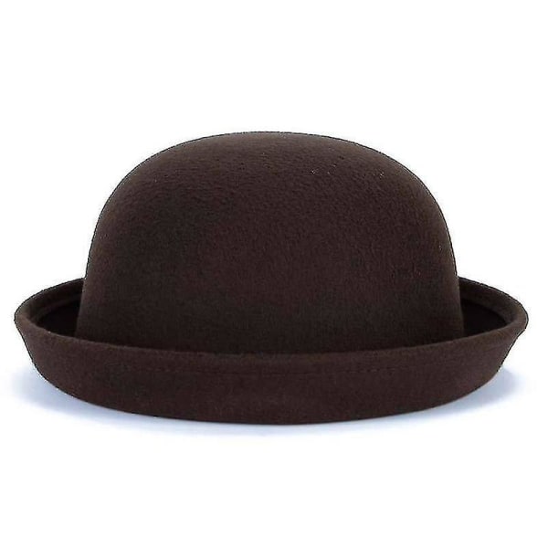 Kvinnor Fedoras hink Solid Sweet Outdoor Cap / Hatt（Kaffe）