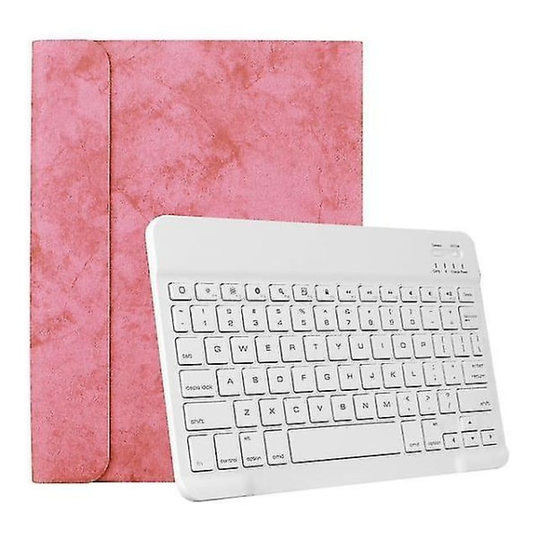 Qwert Apple iPad Pro 11 tum trådlöst Smart Sleep Keyboard + case(rosa & vitt tangentbord)