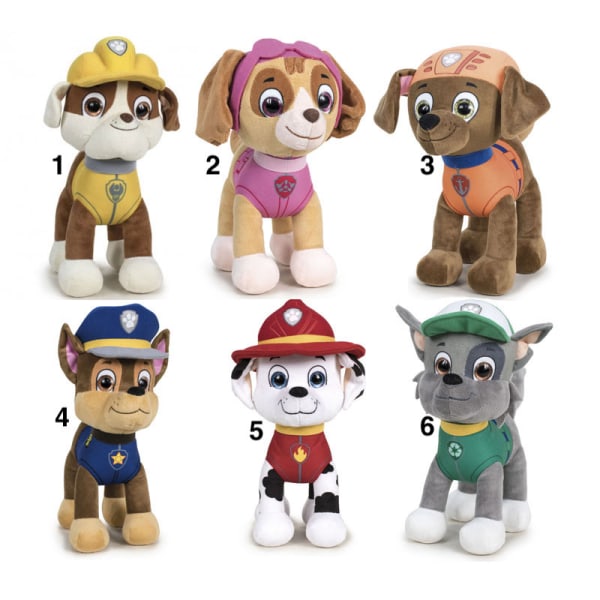 Dinotoys Paw Patrol CLASSIC S1 Gosedjur mjukisdjur Plush 19cmV W 4.Blå 1.Gul