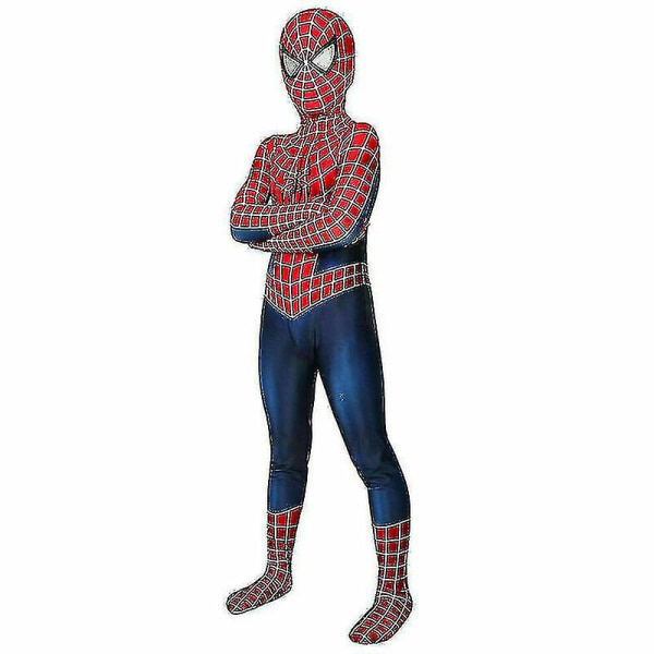 Spiderman Tobey Maguire Cosplay Kostym Barn Jumpsuit Zentai Suit Miles Morales Spiderman 110cm Tobey Maguire Spiderman 100cm