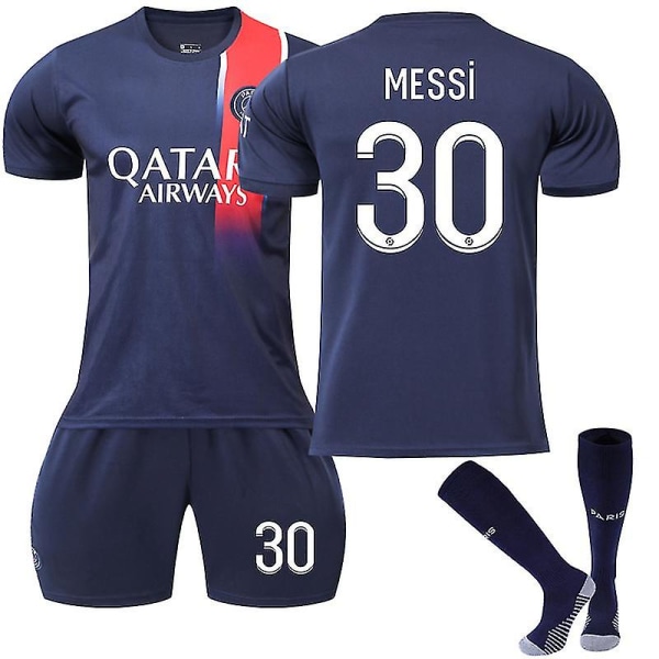 Messi #30 Barnfotbollssatser Paris Hemmafotbollströja Träningströja kostym 23/24 Kids 16