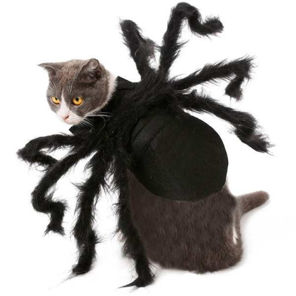 Pet Black Spider Costume Dog Cat Halloween Spider Cosplay Outfit S (75cm) L (125cm)