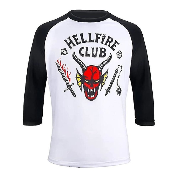 Vuxna Stranger Things Säsong 4 Hellfire Club T-shirts med 3/4 ärmar