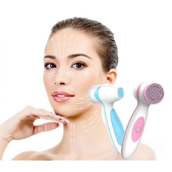 Elektrisk ansiktstvättapparat i silikon Ansiktsmassage Skönhetsapparat (rosa)