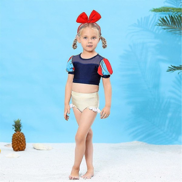 2-8 år Girls Princess Swimwear Summer Bikini Baddräkt Snow White