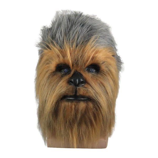 Cosplay Chewbacca Mask Latex+peruk Masker Tillbehör Sw Full Head Brown