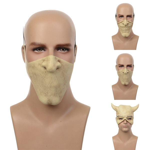 Svart telefon Halvt ansikte Skrämmande Cosplay Halloween Mask Festrekvisita A B