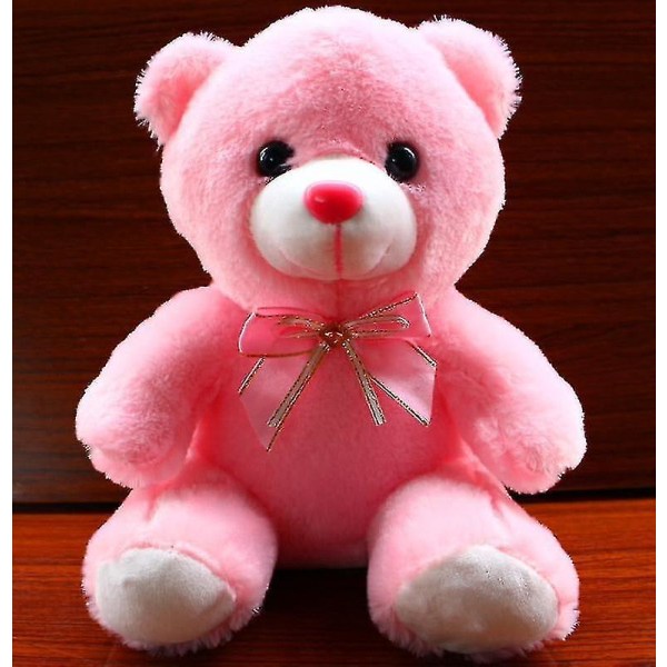 Barn plysch fyllda - härliga björnar Färgglada glödande björn för baby(rosa)