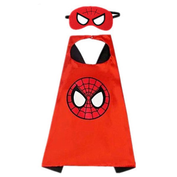 Kids Superhero Cosplay Cape Costume Cloak+ Eye Mask Halloween E D