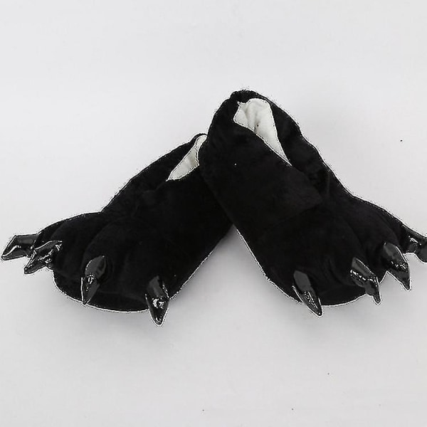 Paw Tofflor Fuzzy Stuffed Animal Claw Skor Roliga kostymer för tonåringar Vuxna 27-44 Black