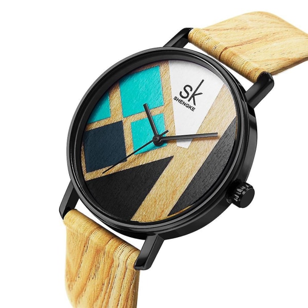 SK K0079 Kreativa kvinnor Klockor Casual Style Klänning Läderrem Quartz Watch