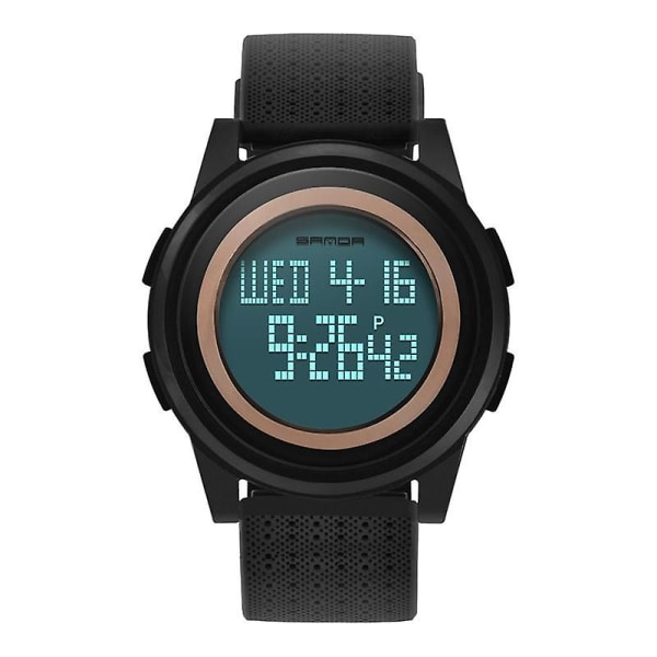 SANDA 337 Digital Watch LED Vattentät PU Läder Sport Watch