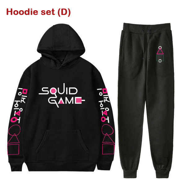 S-4XL Squid Game Cosplay Costumes 2D Printing Hoodie Sweatshirt red Hoodie set(D)-L black Hoodie set(F)-XXXXL