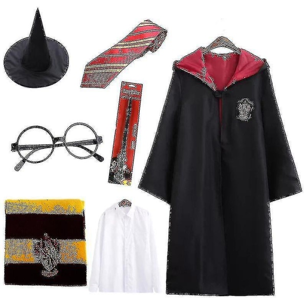 7st/ set för Harry Potter Magic Wizard Fancy Dress Cape Cloak Hogwarts skoldräkt Kids 155