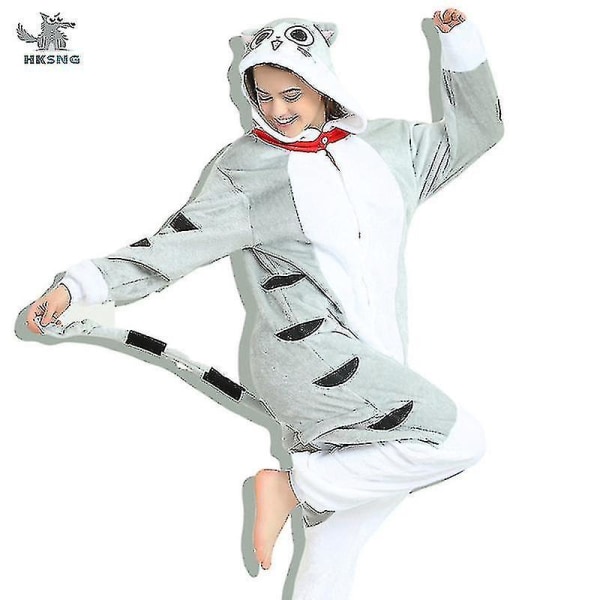 Hksng Kigurumi Djur Vuxna Katt Björn Haj Onesies Pyjamas Tvättbjörn Kostymer Drake Jumpsuit Jul Cheese Cat