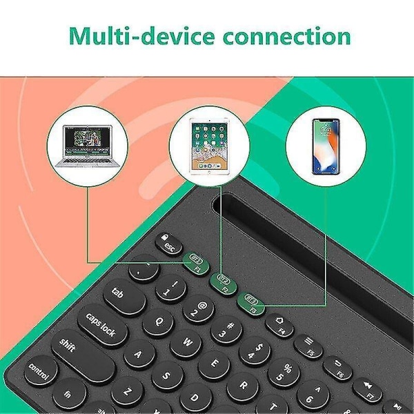 Qwert Bluetooth trådlöst tangentbord Mini 76 tangenter Tangentbord för Ipad Tablet Phone Laptop Multi Device