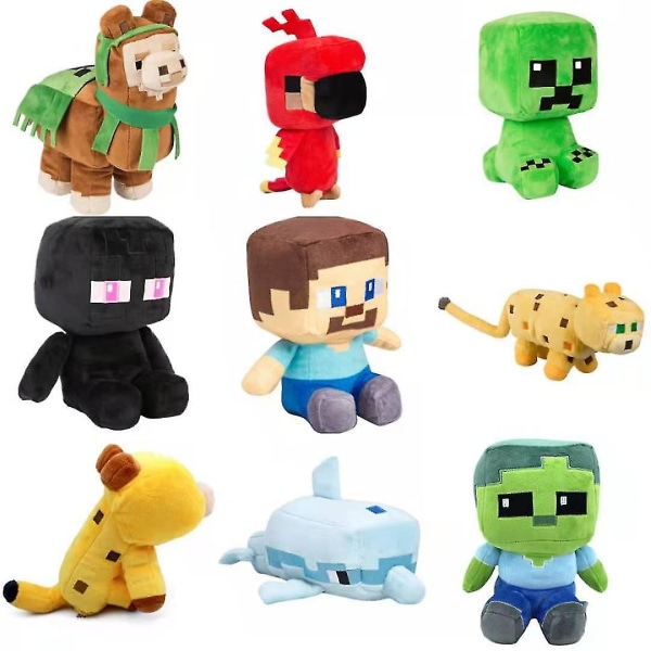 minecraft new steve game stoppade leksak figur 22cm Dolphin Steve