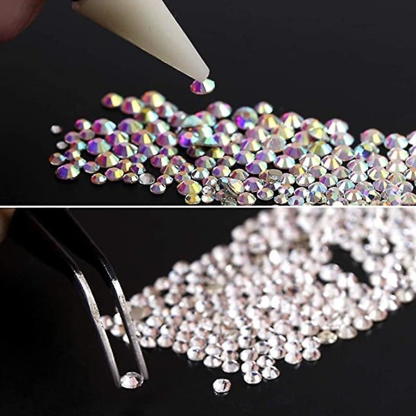 Nail Art Rhinestones Set Prickpenna Dekorera Nail Stone Gems 3D Glas Crystal Pickup Pincett