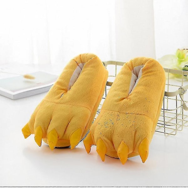 Paw Tofflor Fuzzy Stuffed Animal Claw Skor Roliga kostymer för tonåringar Vuxna 27-44 Yellow