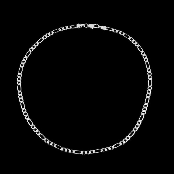 1 st New Fashion Solid Silvery 4 mm Chain Herrhalsband 16-30 tum
