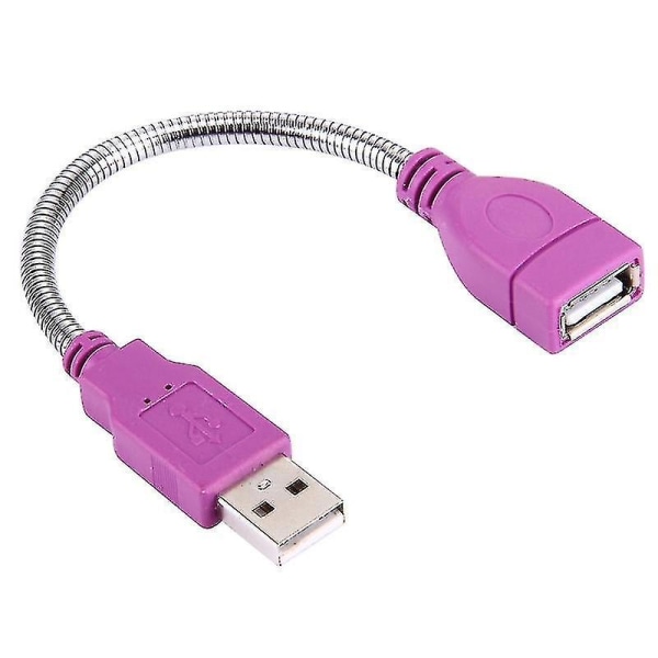 10 cm USB 2.0 hona till USB 2.0 hane metall mjuk slangadapterkabel (lila)