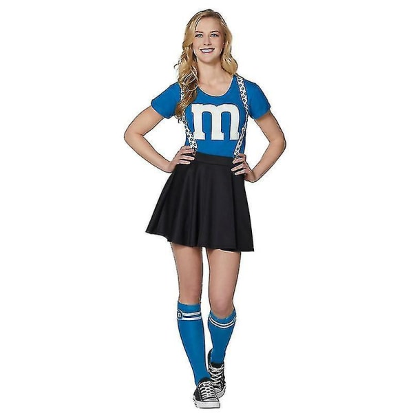 Cheerleader Kostym Vuxen Kostym Dansdräkt Blue