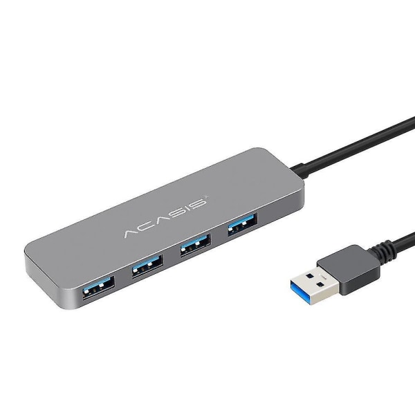 HS-080 USB Hub 3.0 High Speed ​​Aluminium 4 Port USB 3.0 Hub Splitter På/Av 5 Gbs för MacBook Laptop PC