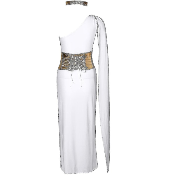 Grekisk gudinna Outfit Kostym Scenklänning Huvudbonader och set White