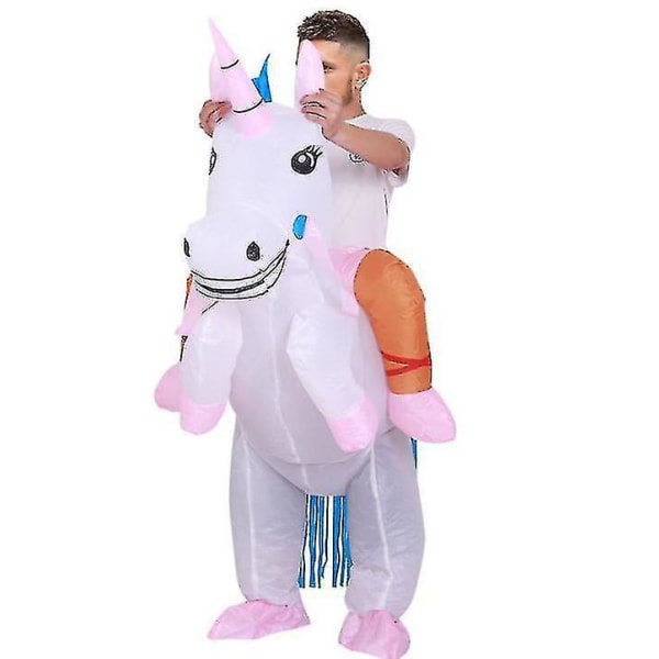 Uppblåsbar Unicorn Kostym Horn Häst Fancy Dress Cosplay Kostymer Dam Herr Vuxen