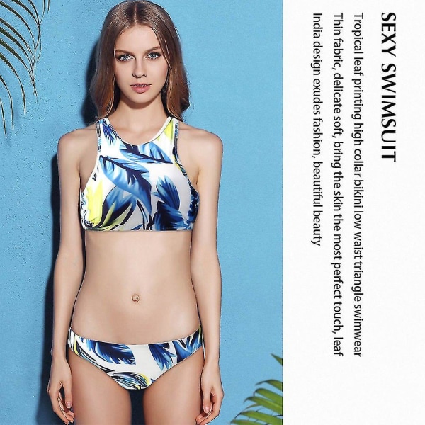 Kvinnor Sexig Vadderad Bandage Bikini Set Print Badkläder Beach Baddräkt