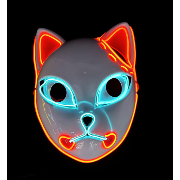 Halloween Mask Light Up Skrämmande LED-mask för Cosplay-kostymer