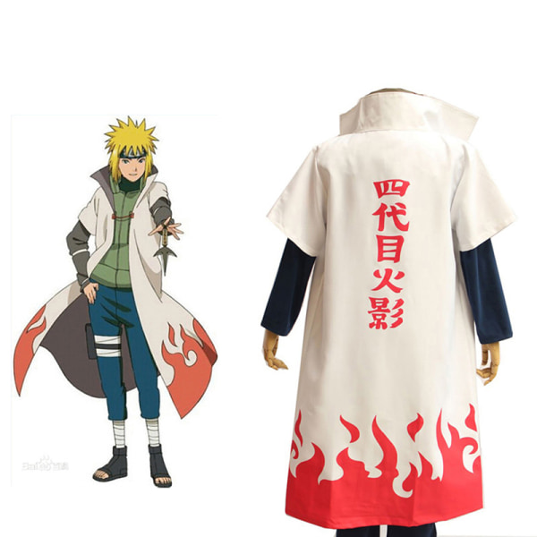 Anime Naruto Cosplay Cloaks Hokage Namikaze Minato Uniform Kaka zy Red S White XL