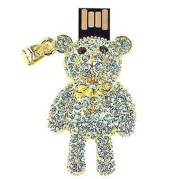 Härlig björnformad turkos diamant halsband stil USB -minne (16GB)