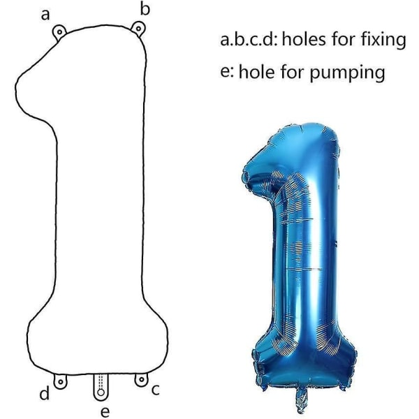 40 tum Jumbo nummer 18 ballong Födelsedagsfest Firande Dekoration Folie Heliumballonger, blå