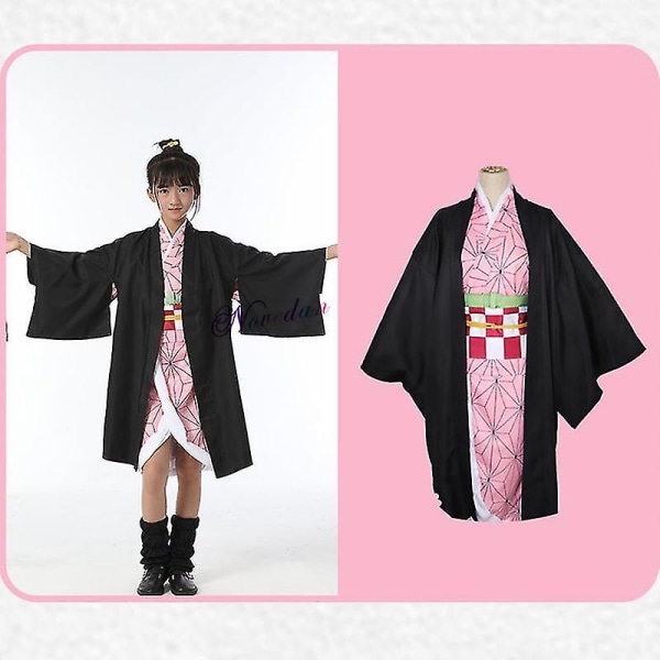 Vuxna Barn Anime Demon Slayer Kimetsu No Yaiba Tanjirou Kamado Nezuko Zenitsu Shinobu Cosplay Damer Pink