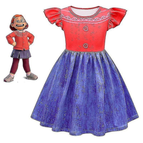 Barn Flickor Blir röd Meilin Lee Princess Dress Fancy Up Festklänning Kostym