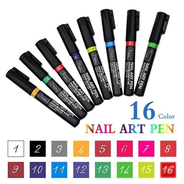 Nail Art Penna Målning Nail Tool DIY Art Marker Penna Nail Beauty Supplies|Prickverktyg