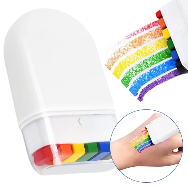 Rainbow Stripe Face Body Paint för Pride Day Parade Cosplay Party Halloween Makeup