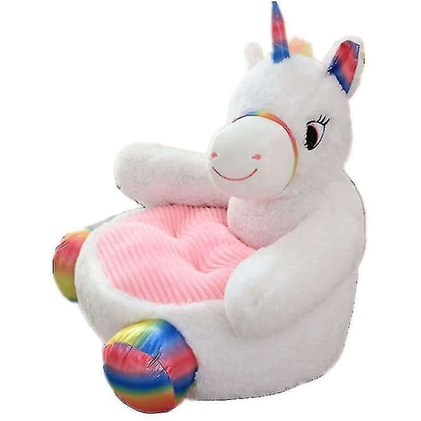 Regenboghorn Stuffed Animal Soffstol för barn, Rainbow-unicorn