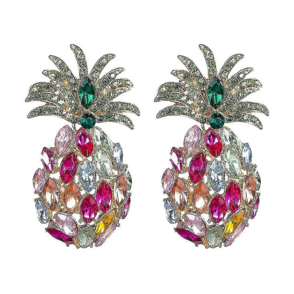 Örhängen ananas tropisk frukt diamant akryl färgglada kristaller för festival