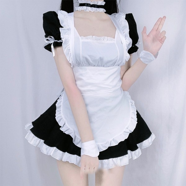 Maid Outfit Cosplay Kostymer Klänning Rollspel Kläder Accessoar 3XL XXL