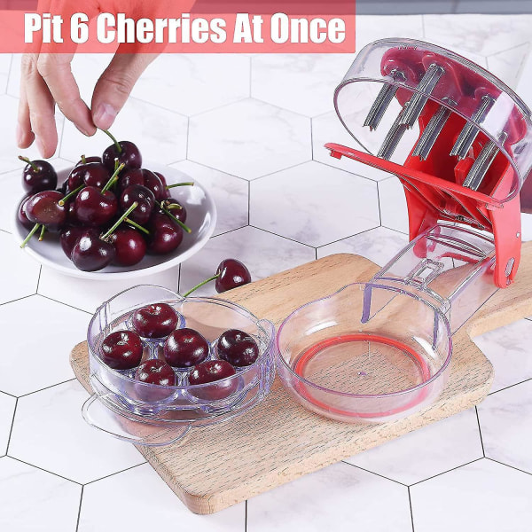 Cherry Pitter , Rostfritt stål Multipel Cherry Seed Extractor Remover , Maskin med gropar och juice