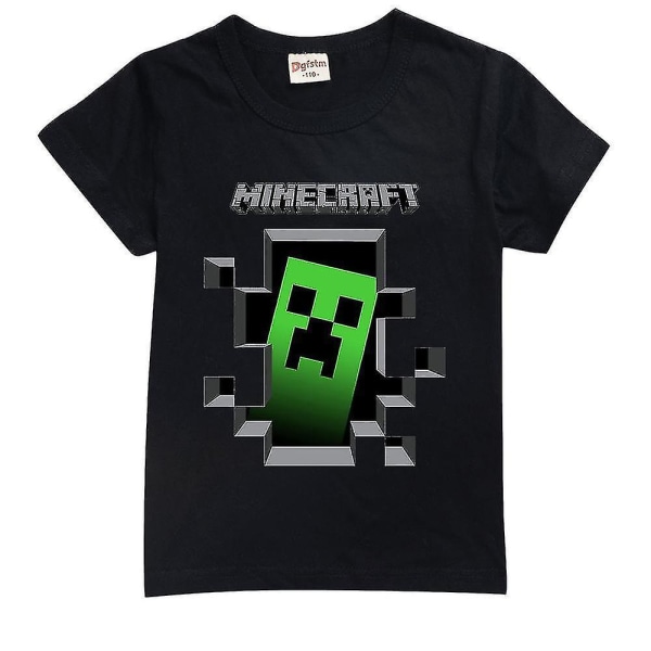 Pojkar Flickor Minecraft kortärmade toppar T-shirts Black