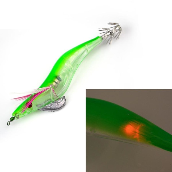 ZANLURE 3st 3,5 cm 21g 3D-ögon Lysande elektroniskt trä Räkdrag Bläckfisk Jigs Fiskedrag